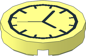 Tile  2 x  2 Round with Clock Pattern