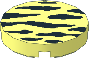 Tile  2 x  2 Round with Zebra Stripes Pattern