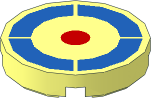 Tile  2 x  2 Round with Archery Target Pattern