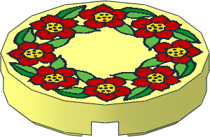 Tile  2 x  2 Round with Scala Flower Pattern
