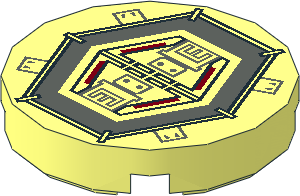 Tile  2 x  2 Round with Hexagonal Hatch Pattern