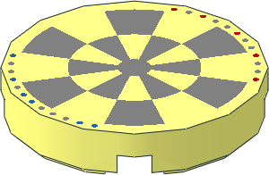 Tile  2 x  2 Round with Star Wars Dejarik Hologame Board Pattern