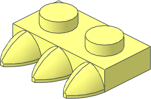 Plate  1 x  2 with 3 Teeth In-line