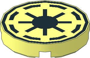 Tile  2 x  2 Round with SW Galactic Republic Pattern
