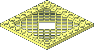 Plate  8 x  8 with Recessed Grille with Diamond-Shaped Centre Hole