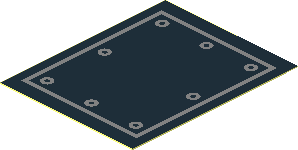 Sticker  2 x  1.6 with Silver Frame and Rivets on Black Background