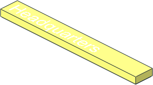 Tile  1 x  8 with "Headquarters" Pattern