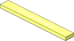 Tile  1 x  8 with "Lincoln Memorial" Pattern