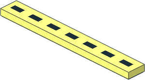 Tile  1 x  8 with  7 Black Rectangles Pattern