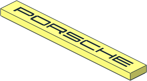 Tile  1 x  8 with Black "PORSCHE" Pattern