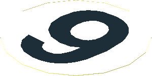 Sticker  3.1 x  3.1 Round with Black "9" on White