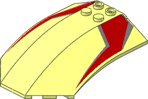 Windscreen  8 x  6 x  2 Curved with Red and Metallic Silver Stripes Pattern