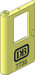 Train Door  1 x  4 x  5 Left with Sticker DB 7735 Black