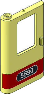 Train Door  1 x  4 x  5 Left with "5590" on Red Background Sticker
