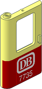 Train Door  1 x  4 x  5 Left Red Bottom Half Sticker DB 7735