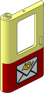 Train Door  1 x  4 x  5 Left Red Bottom Half w/ Mail Sticker