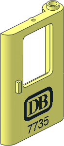 Train Door  1 x  4 x  5 Right with Sticker DB 7735 Black