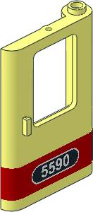 Train Door  1 x  4 x  5 Right with "5590" on Red Background Sticker