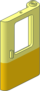 Train Door  1 x  4 x  5 Right with Yellow Bottom Half Pattern