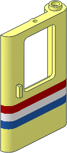 Train Door  1 x  4 x  5 Right with Red/White/Blue Stripe Pattern