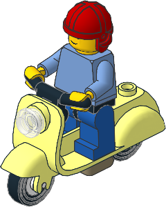 Minifig Scooter with Rider