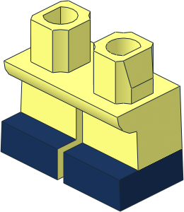 Minifig Hips and Legs Short with Dark Blue Shoes Pattern