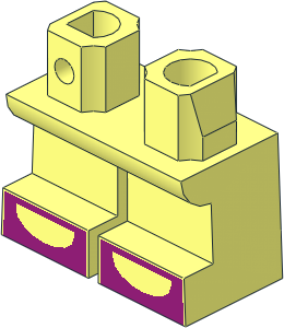 Minifig Hips and Legs Short with Magenta Open Toe Shoes Pattern