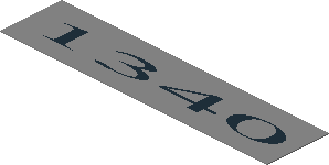 Sticker  0.9 x  3.9 with Black "1340"