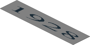 Sticker  0.9 x  3.9 with Black "1928"