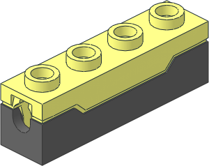 Spring Shooter  1 x  4 x  1 with Dark Bluish Grey Bottom