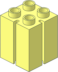 Duplo Brick  2 x  2 x  2 with Vertical Grooves