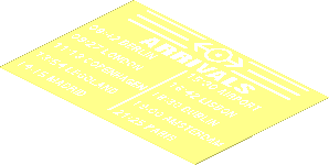 Sticker  2.6 x  3.8 Timetable with "ARRIVALS"