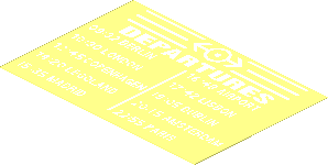 Sticker  2.6 x  3.8 Timetable with "DEPARTURES"