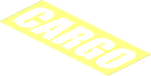 Sticker  1.5 x  3.8 with White "CARGO"