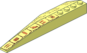 Wedge 12 x  3 Double Right with Bricks & Hieroglyphs Pattern