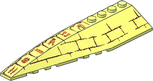 Wedge 12 x  3 Double Left with Bricks & Hieroglyphs Pattern