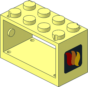 Hose Reel  2 x  4 x  2 Holder with Fire Logo on Square Pattern