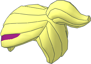 Minifig Hair Ponytail Off-centre with Magenta Stripe Pattern