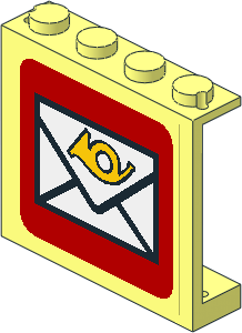 Panel  1 x  4 x  3 with Solid Studs and Mail Sticker