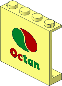 Panel  1 x  4 x  3 with Solid Studs and Octan Logo and Text Sticker