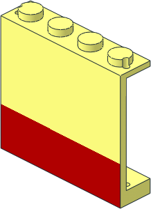 Panel  1 x  4 x  3 with Red Stripe Pattern