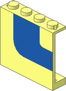 Panel  1 x  4 x  3 with Blue Stripe Right Pattern