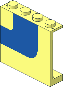 Panel  1 x  4 x  3 with Blue Stripe Left Pattern