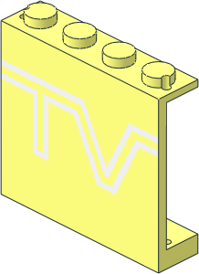 Panel  1 x  4 x  3 with White "TV" Logo Pattern