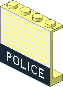 Panel  1 x  4 x  3 with "POLICE" and White Grille Pattern
