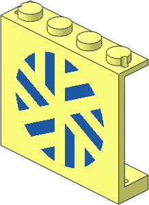 Panel  1 x  4 x  3 with Blue Snowflake Logo Pattern