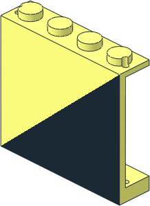 Panel  1 x  4 x  3 with Lower-Right Black Triangle Pattern
