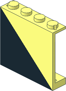 Panel  1 x  4 x  3 with Lower-Left Black Triangle Pattern