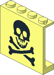 Panel  1 x  4 x  3 with Black Jolly Roger Pattern