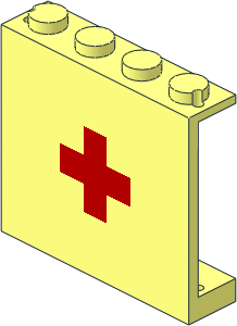 Panel  1 x  4 x  3 with Red Cross Pattern